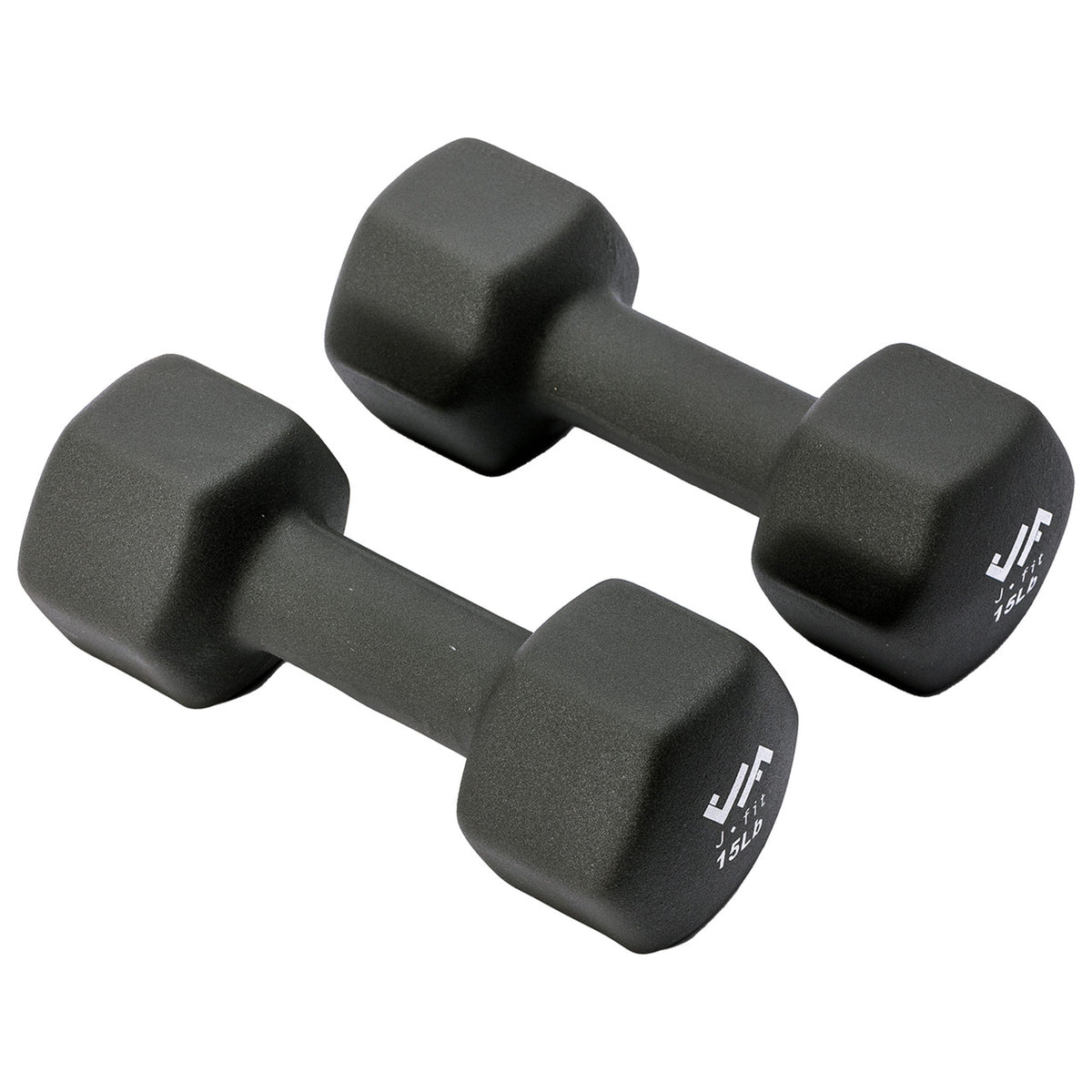 Champion Sports JFIT Neoprene Dumbbell Pair Strength Training 15 lb (Set of 2) (CMP-J-DBN15SET)