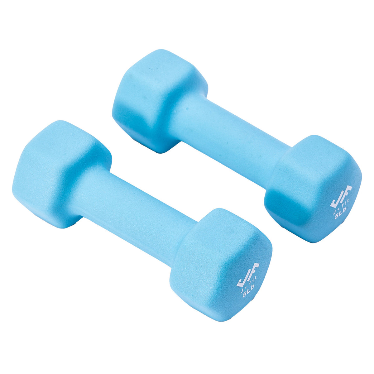 Champion Sports JFIT Neoprene Dumbbell Pair Light Strength Training 5 lb (Set of 2) (CMP-J-DBN5SET)