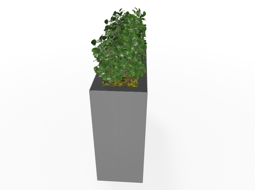 Magnuson Double-Compartment Wide Painted Steel Indoor Planter with Dual Removable Tops and Internal Liners (MAG-PIC-2x90R-PL-PL-XXX)