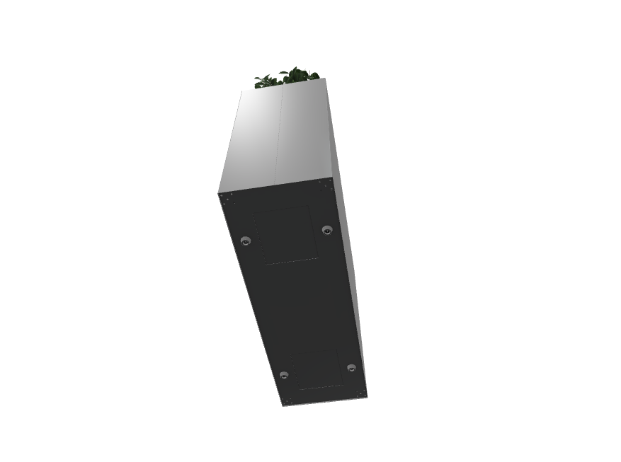 Magnuson Double-Compartment Wide Painted Steel Indoor Planter with Dual Removable Tops and Internal Liners (MAG-PIC-2x90R-PL-PL-XXX)