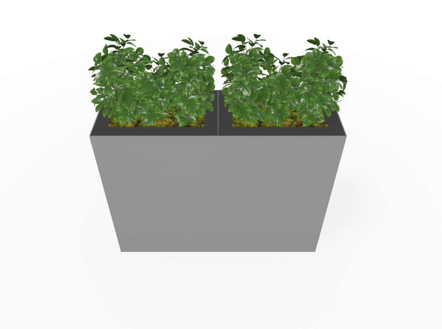 Magnuson Double-Compartment Wide Painted Steel Indoor Planter with Dual Removable Tops and Internal Liners (MAG-PIC-2x90R-PL-PL-XXX)