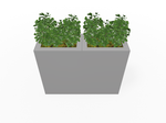 Magnuson Double-Compartment Wide Painted Steel Indoor Planter with Dual Removable Tops and Internal Liners (MAG-PIC-2x90R-PL-PL-XXX)