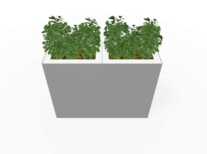 Magnuson Double-Compartment Wide Painted Steel Indoor Planter with Dual Removable Tops and Internal Liners (MAG-PIC-2x90R-PL-PL-XXX)