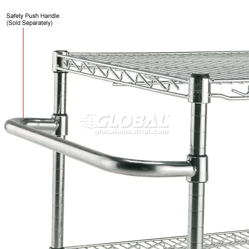 Global Industrial Nexel Adjustable Chrome Wire Shelf Cart w/3 Shelves 800 lbs. Capacity, 60"L x 18"W x 40"H (GLB-188689)