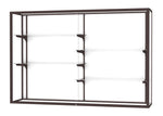 Ghent Champion Wall-Mounted Display Case, White Laminate Back, Aluminum Frame, 4 Shelves, 48