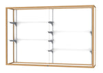Ghent Champion Wall-Mounted Display Case, White Laminate Back, Aluminum Frame, 4 Shelves, 48