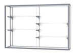 Ghent Champion Wall-Mounted Display Case, White Laminate Back, Aluminum Frame, 4 Shelves, 48