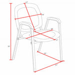 Regency Ace Guest Stacking Chair 4-Pack Midnight Black Ergonomic Seating with Integrated Support Arms 18