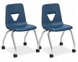 Lorell 18” Seat Height Classroom Mobile Chair, Four-Legged Base with Swivel Casters - Set of 2 18"H (LLR-LLR999X-18X)