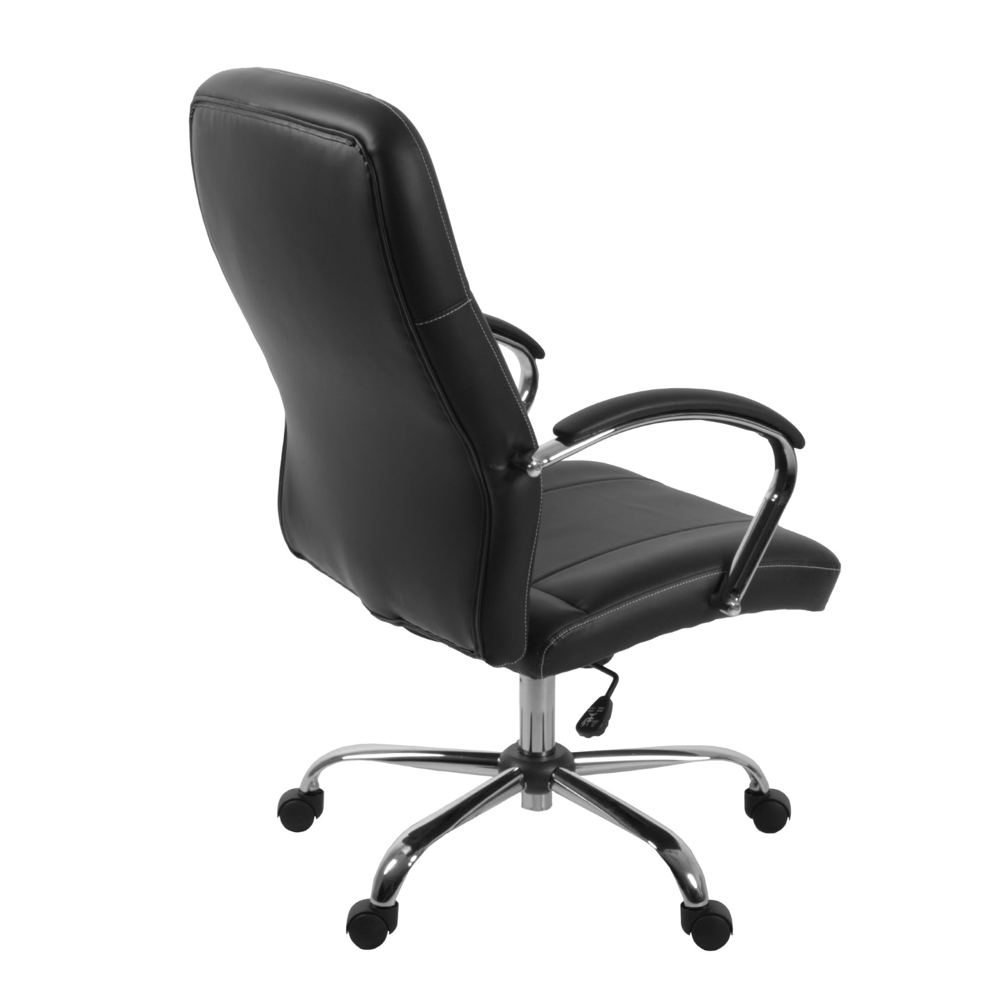 Regency Cielo High-Back Leatherette Executive Chair with Chrome Accents and Ergonomic Tilt Control 18.75-22.75"H (REG-3010BK)