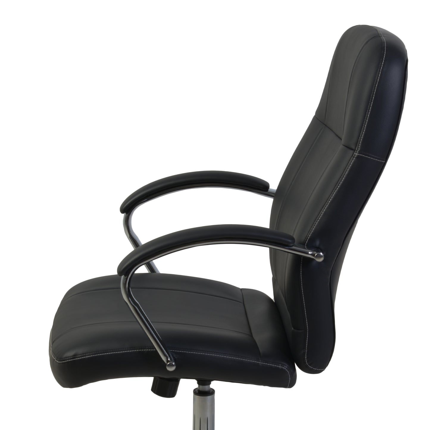 Regency Cielo High-Back Leatherette Executive Chair with Chrome Accents and Ergonomic Tilt Control 18.75-22.75"H (REG-3010BK)