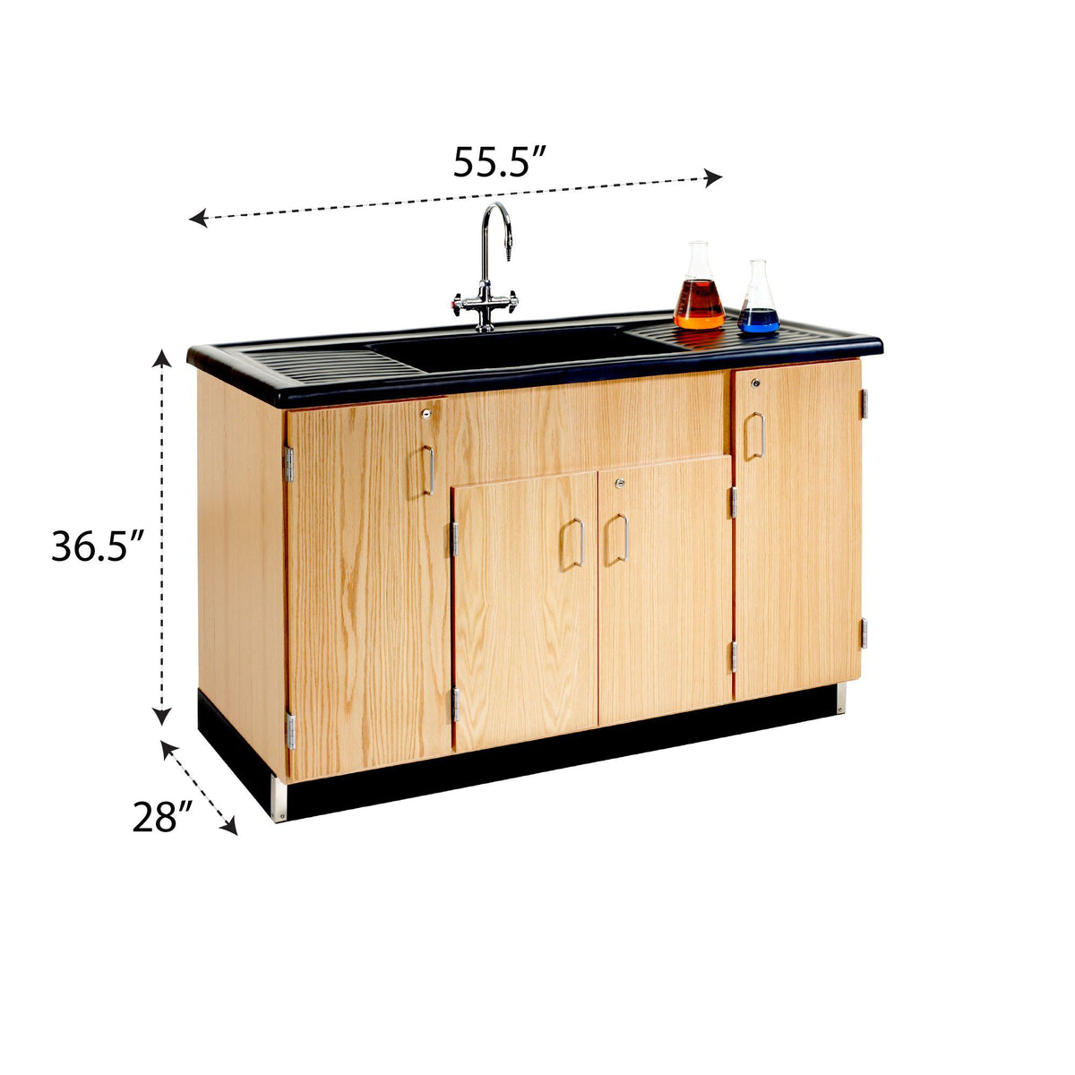 Diversified Woodcrafts Clean-Up Sink - Molded Polyolefin Top - 55-1/2"W x 28"D (Diversified Woodcrafts DIV-3303K)