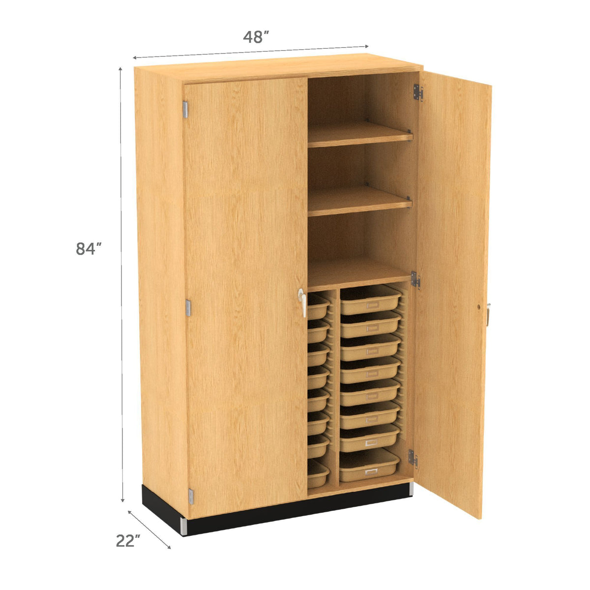 Diversified Woodcrafts Tote Tray & Shelving Storage Cabinet - 48"W x 22"D (DIV-351-4822)