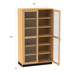 Diversified Woodcrafts Tall Glazed Double Doors Storage Cabinet 48