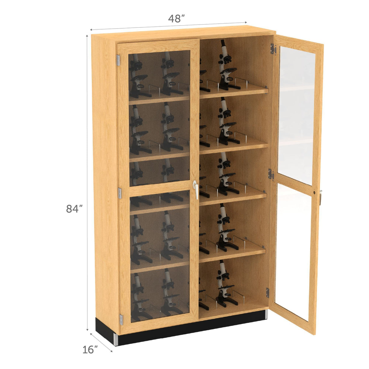 Diversified Woodcrafts Microscope Storage Cabinet - 48" W x 16" D (DIV-372-4816K)