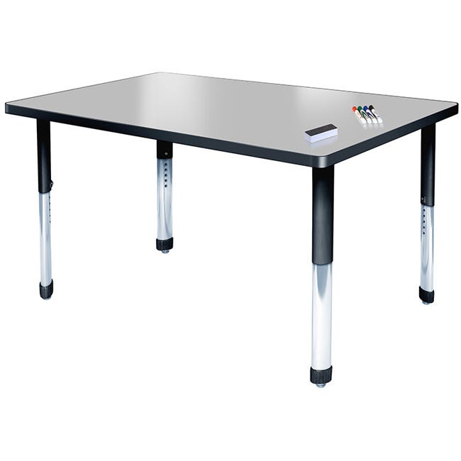 Allied Aero Rectangle Height-Adjustable Dry Erase MarkerBoard Table 36"W x 24"D x 19"-31"H (ALD-ARO2436DE)