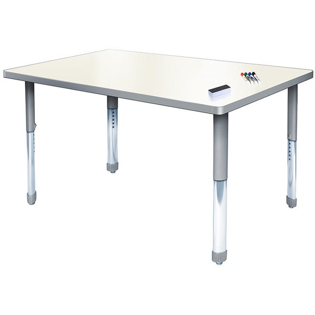 Allied Aero Rectangle Height-Adjustable Dry Erase MarkerBoard Table 36"W x 24"D x 19"-31"H (ALD-ARO2436DE)