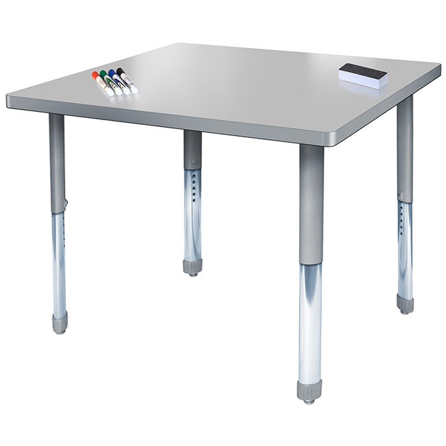 Allied Aero 36" Square Dry Erase Height-Adjustable MarkerBoard Table (ALD-ARO3636DE)