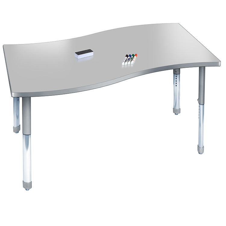 Allied Aero Surge Shaped Dry Erase Table with Adjustable Height 48"W x 30"D x 19"-31"H (ALD-ARO3048SGDE)
