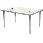 Allied Velocity Rectangle Dry Erase Classroom Table with Adjustable Height - 72
