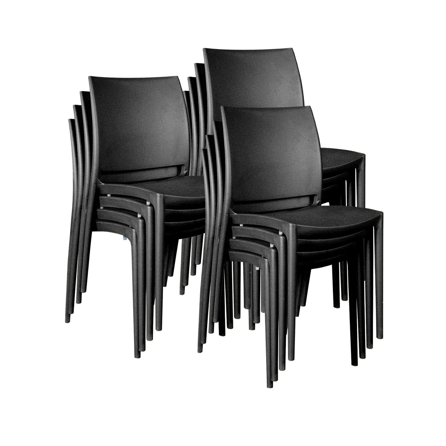 Regency Niche Terrace Plastic Indoor/Outdoor Stacking Chair (Set of 12) 17.5"W x 20.5"D x 32"H (REG-4100XX12PK)