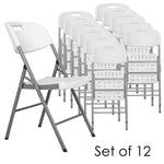 Regency Trestle Series Rectangular Blow Mold Folding Chair 12 Pack 18
