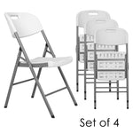 Regency Trestle Series Rectangular Blow Mold Folding Chair 4 Pack 17