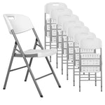 Regency Trestle Series Rectangular Blow Mold Folding Chair 8 Pack 17