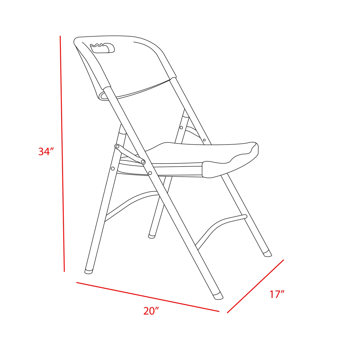 Regency Trestle Series Rectangular Blow Mold Folding Chair 12 Pack 18"W x 20"D x 31"H (REG-4200WH12PK)