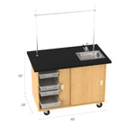 Diversified Woodcrafts Mobile Demonstration Table w/Sink & Rod Sockets and Drawers(Diversified Woodcraft DIV-4222K)