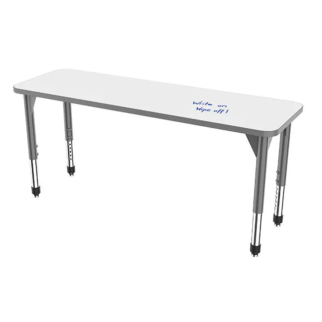 Marco Premier Series Rectangle Collaborative Desk w/ Dry Erase HPL Top 20" x 60" Adjustable Height 21"-31" (43-2222-DB)