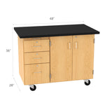Diversified Woodcrafts Mobile Instructor's Desk w/ Flat Top - 48