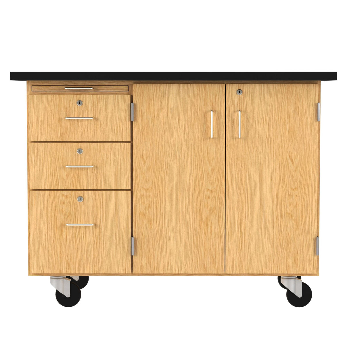 Diversified Woodcrafts Mobile Instructor's Desk w/ Flat Top - 48" W x 28" D(Diversified Woodcraft DIV-4332KF)