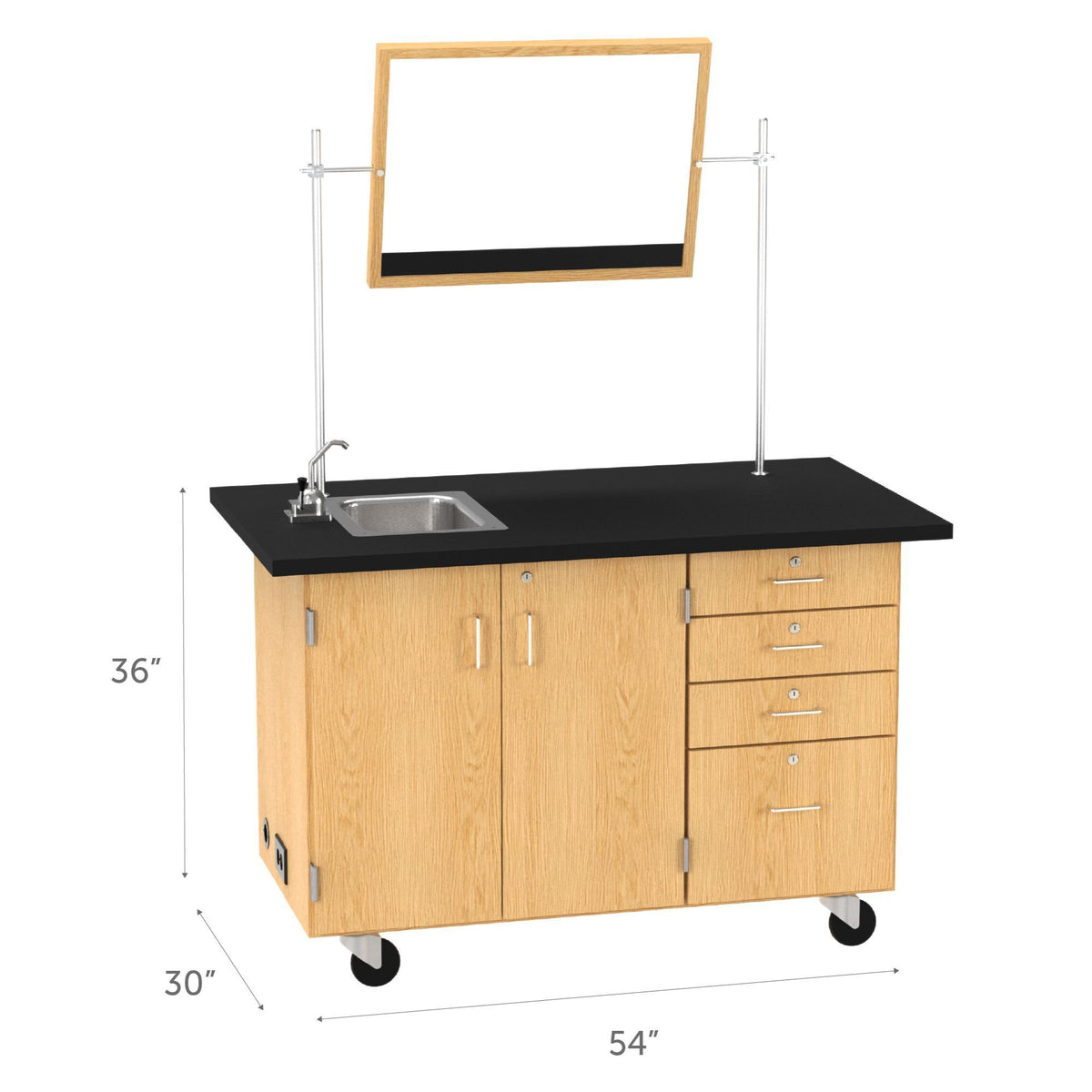 Diversified Woodcrafts Extra Large Mobile Demonstration Center - 54" W x 30" D(Diversified Woodcraft DIV-4342K)