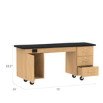 Diversified Woodcrafts ADA Compatible Mobile Lab Station w/ Flat Top - 72
