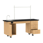 Diversified Woodcrafts ADA Compatible Mobile Lab Station w/Sink & Rod Sockets - 72