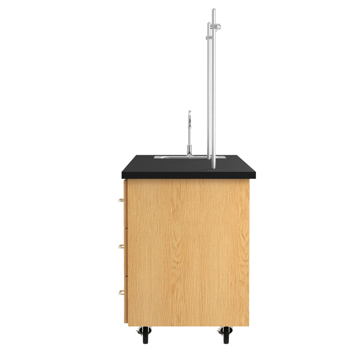 Diversified Woodcrafts ADA Compatible Mobile Lab Station w/Sink & Rod Sockets - 72"W x 24"D (DIV-4352K)