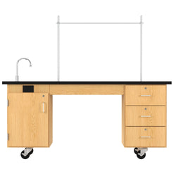 Diversified Woodcrafts ADA Compatible Mobile Lab Station w/Sink & Rod Sockets - 72"W x 24"D (Diversified Woodcrafts DIV-4352K)