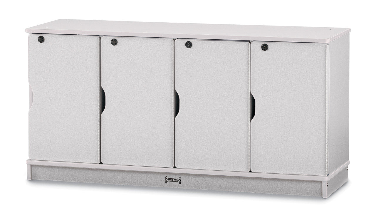 Jonti-Craft Rainbow Accents 4-Section Stackable Lockers 48.5"W x 15"D x 23.5"H (JON-4688JCXXX)