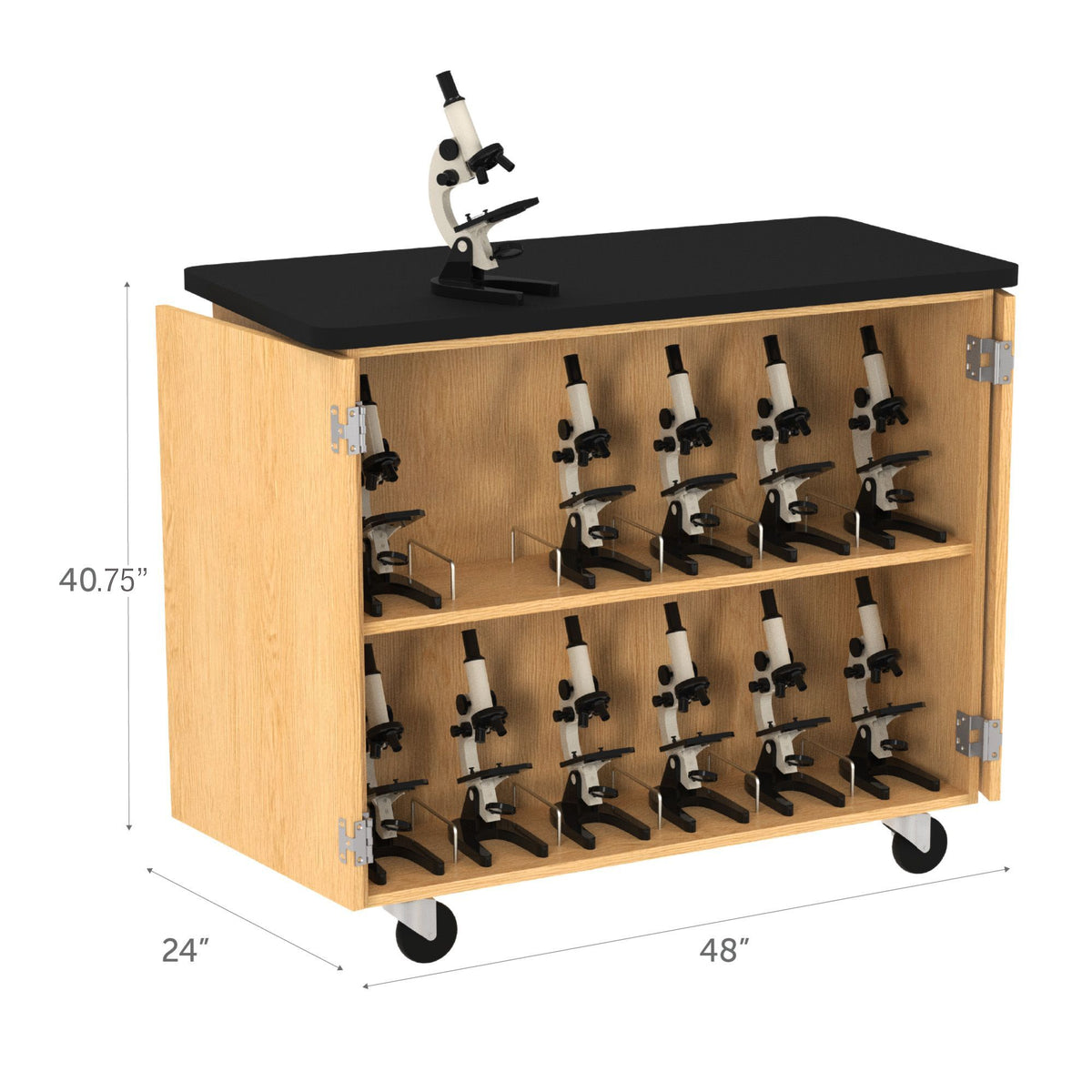 Diversified Woodcrafts Mobile Microscope Storage Cabinet w/ Plastic Laminate Top (Diversified Woodcrafts DIV-4701K)