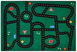 Carpets for Kids Go-Go Driving Play Value Rug - Green