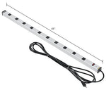 Global Industrial Aluminum Power Strip - 10 Outlets & 15A/120V, 15' Cord, Silver, 48