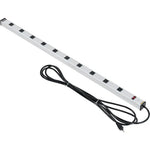 Global Industrial Aluminum Power Strip - 10 Outlets & 15A/120V, 15' Cord, Silver, 48