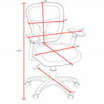 Regency Harrison Ergonomic Mesh Back Task Chair with Height-Adjustable Arms and Synchro-Tilt Functionality 18-23