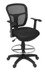 Regency Harrison Elevated Mesh Back Drafting Stool with Integrated Foot Ring and Ergonomic Support Arms 27-32