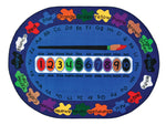 Carpets for Kids Bilingual Paint by Numero Oval Rug, Multi Color, 6'9