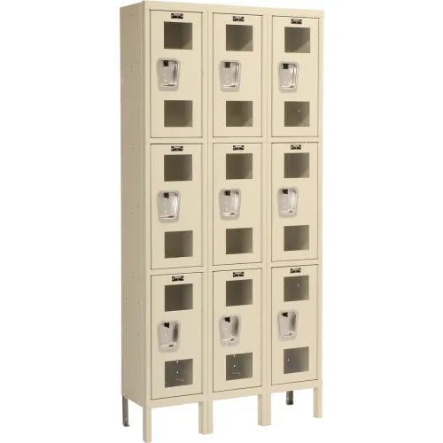 Hallowell Safety View Triple-Tier 3-Wide Lockers 36"W x 12"D x 78"H (HAL-USV3228-3PT)