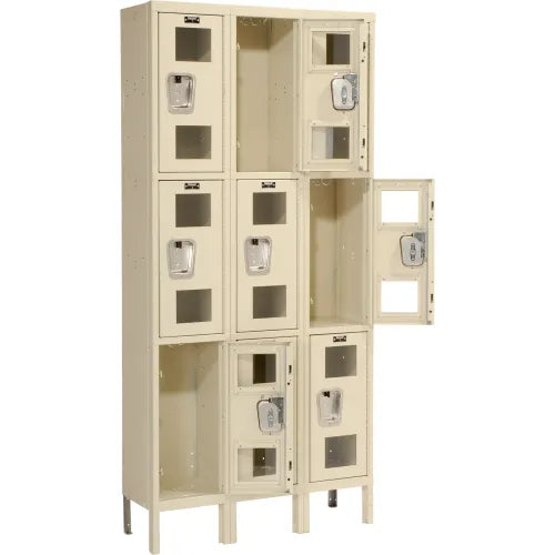 Hallowell Safety View Triple-Tier 3-Wide Lockers 36"W x 12"D x 78"H (HAL-USV3228-3PT)