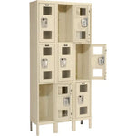 Hallowell Safety View Triple-Tier 3-Wide Lockers 36