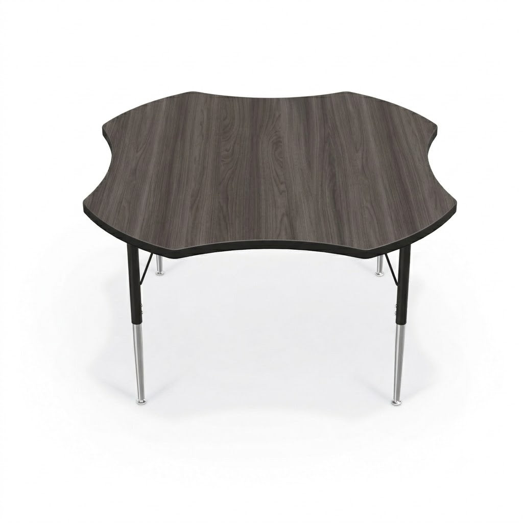 Mooreco Activity Table - 48" Clover - Black Edgeband (MOR - 90527-T)